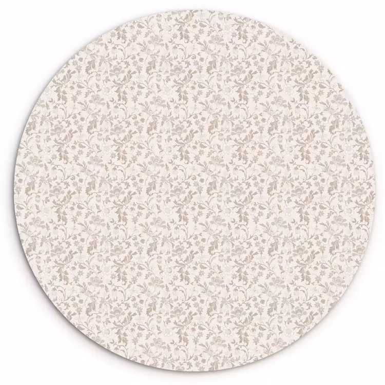 Bloemen - Patroon - Taupe Wandcirkel plexiglas klein 852 -3d