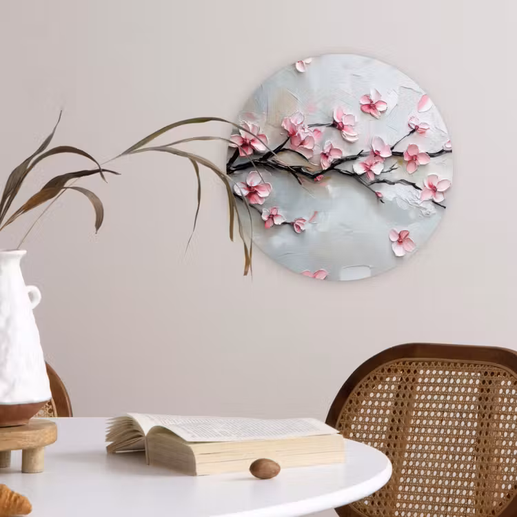 Bloesem - Kunstzinnig - Roze - Sakura Wandcirkel plexiglas klein -sfeer4