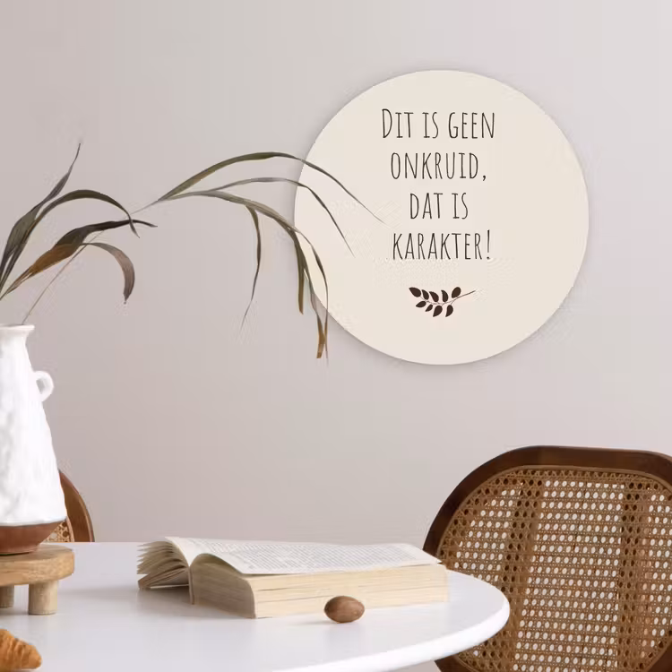 Bruin - Minimalistisch - Quote - Zomer Wandcirkel plexiglas klein -sfeer4
