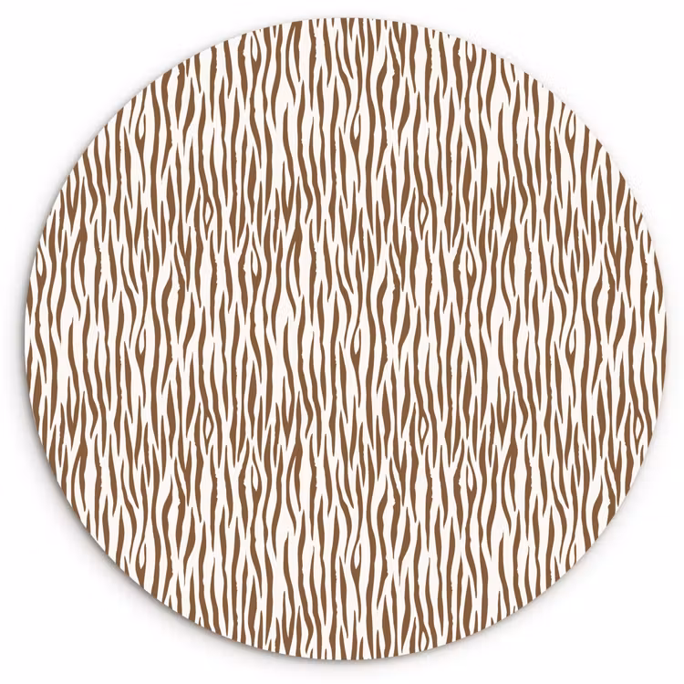 Bruin - Patroon - Zebra Wandcirkel plexiglas klein 852 -3d