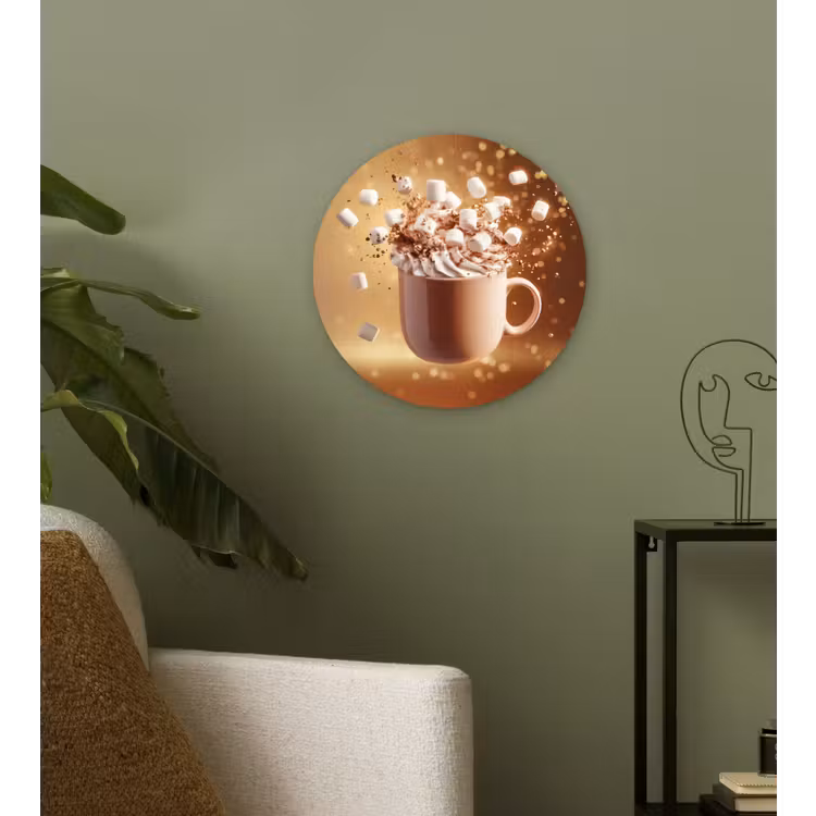 Chocomelk - Drinken - Warm - Bruin Wandcirkel plexiglas klein -sfeer3