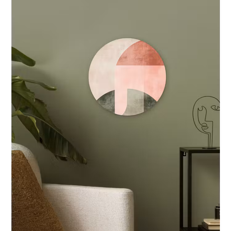 Cirkel - Abstract - Roze Wandcirkel plexiglas klein -sfeer3
