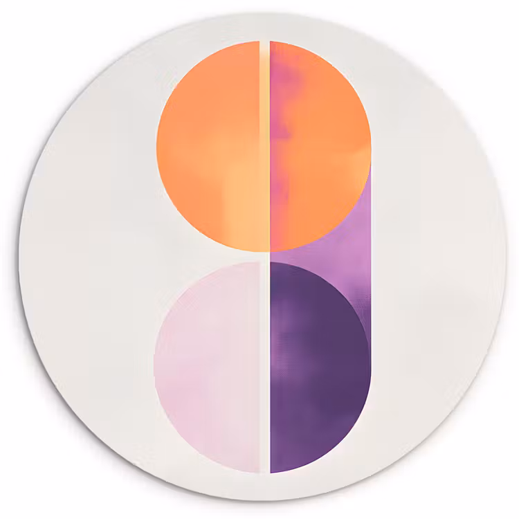 Cirkels - Abstract - Paars Wandcirkel plexiglas klein -3d