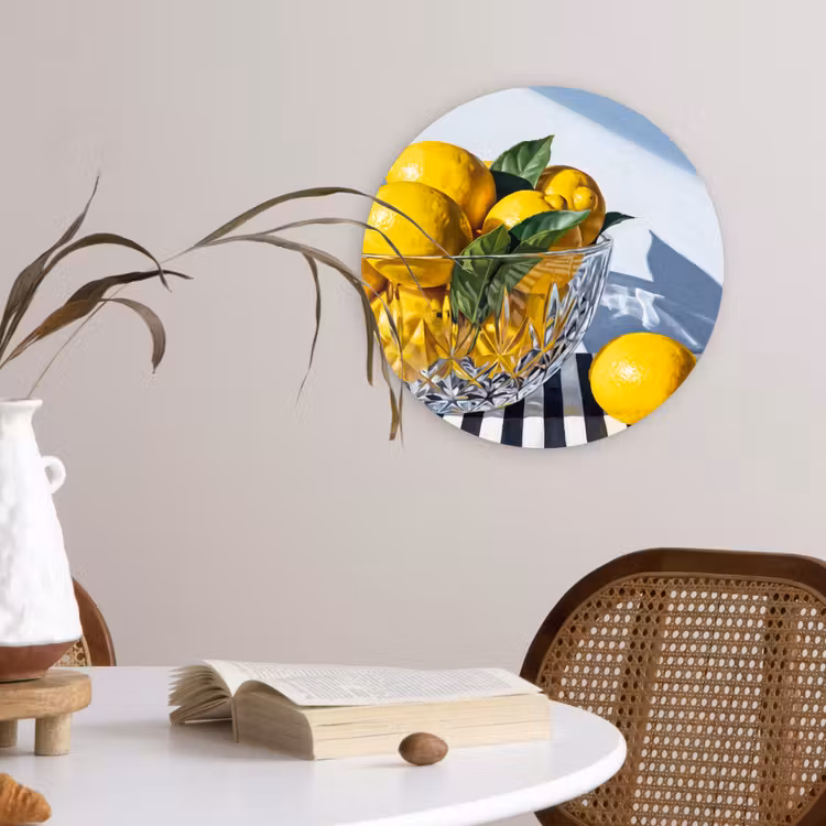 Muurcirkel glas - Citroenen - Fruit - Geel - Citroenen - Fruit - Geel Wandcirkel plexiglas klein