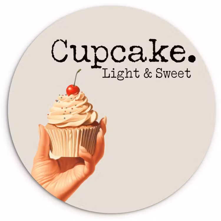 Cupcake - Zoet - Kers Wandcirkel plexiglas klein -3d