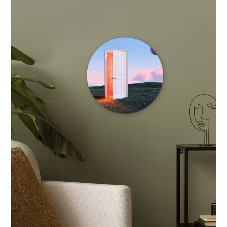 Muurcirkel glas - Deur - Fantasie - Ruimte - Deur - Fantasie - Ruimte Wandcirkel plexiglas klein