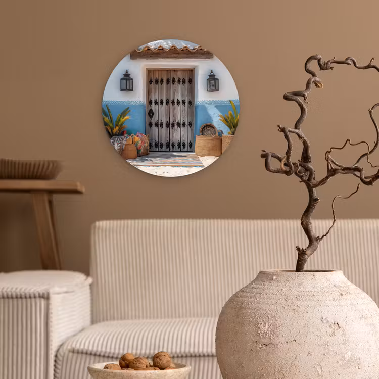 Deur - Manden - Planten Wandcirkel plexiglas klein -sfeer1