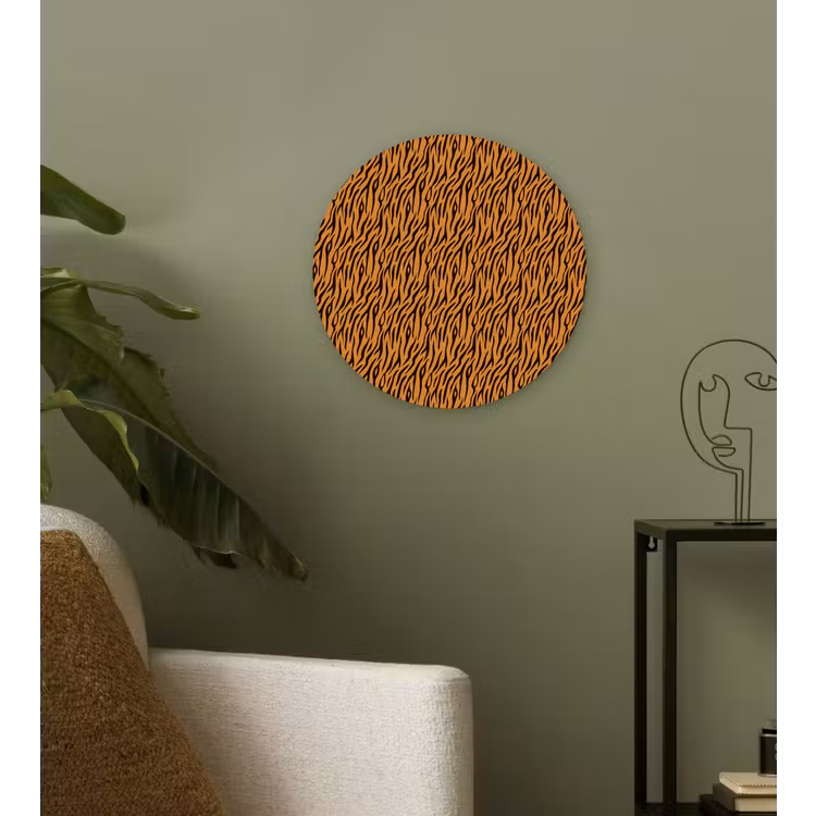 Dier - Oranje - Tijger Wandcirkel plexiglas klein 852 -sfeer3