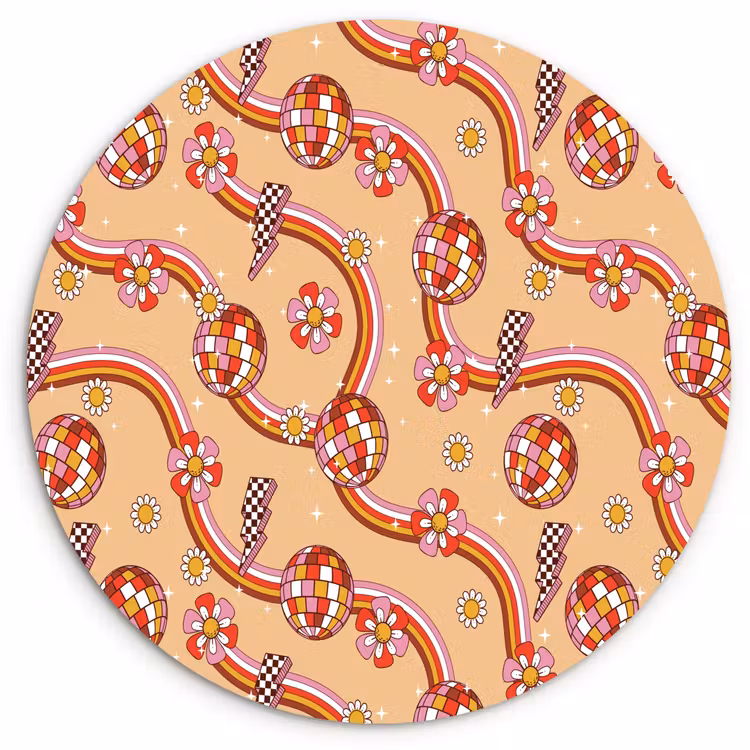 Disco - Patroon - Lijnen Wandcirkel plexiglas klein 852 -3d