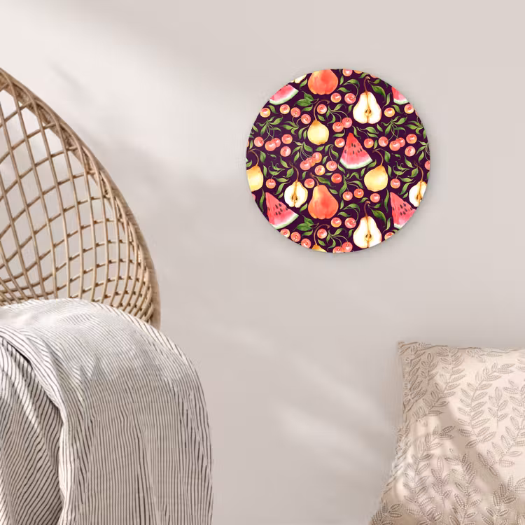 Donker - Bladeren - Fruit Wandcirkel plexiglas klein 852 -sfeer5