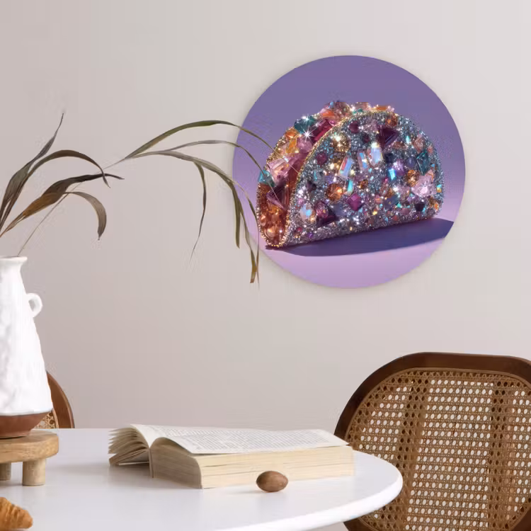 Edelstenen - Glitters - Paars - Kleurrijk Wandcirkel plexiglas klein -sfeer4