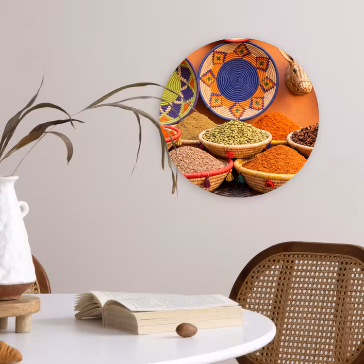 Muurcirkel glas - Eten - Kleurrijk - Cultuur - Eten - Kleurrijk - Cultuur Wandcirkel plexiglas klein