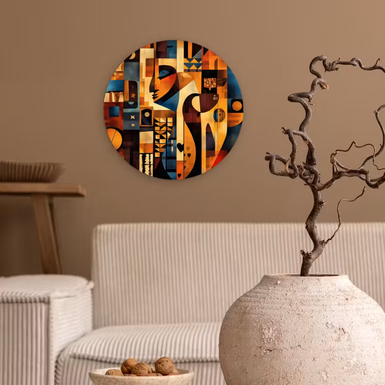 Figuren - Abstract - Symbolen Wandcirkel plexiglas klein -sfeer1
