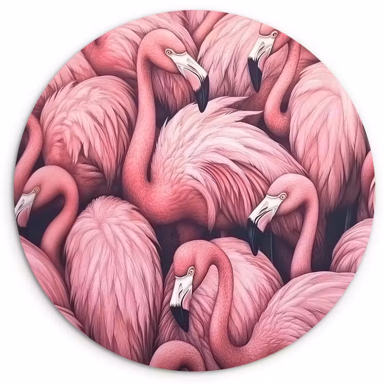 Flamingo - Roze - Dieren Wandcirkel plexiglas klein -3d