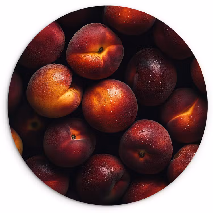 Fruit - Close up - Nectarines Wandcirkel plexiglas klein -3d