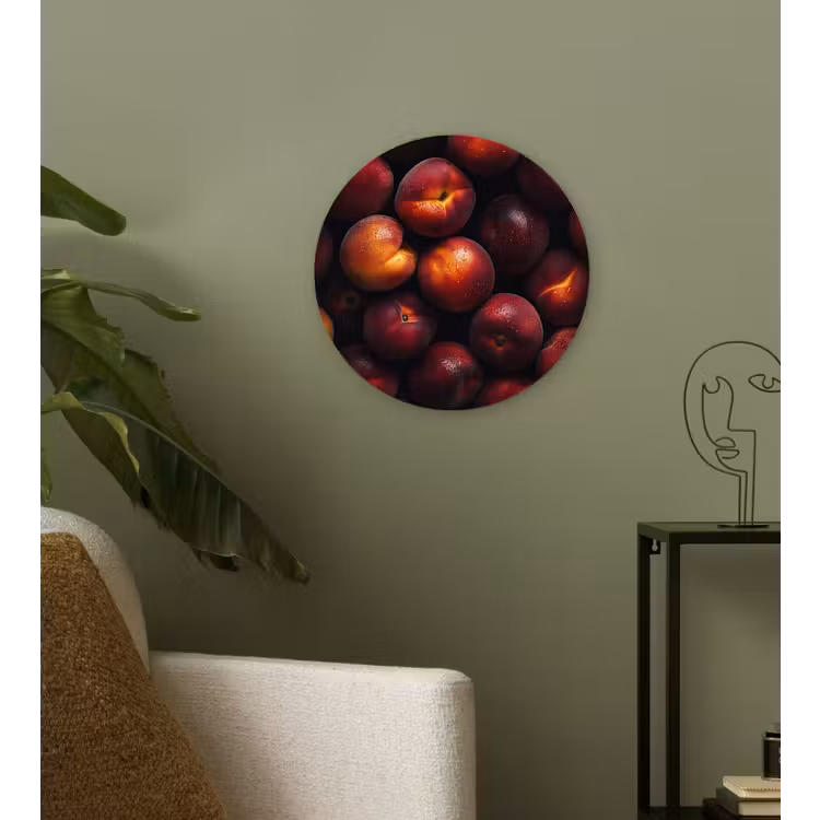 Fruit - Close up - Nectarines Wandcirkel plexiglas klein -sfeer3