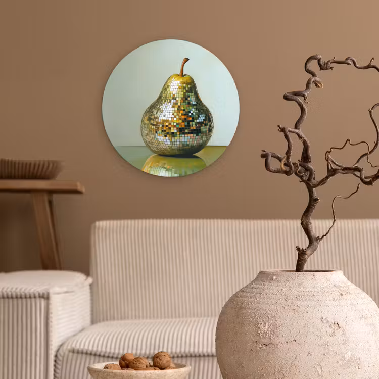 Fruit - Disco - Art - Glitter Wandcirkel plexiglas klein -sfeer1