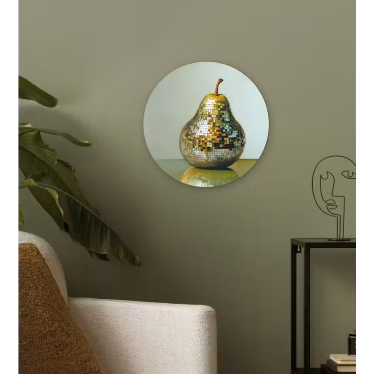 Fruit - Disco - Art - Glitter Wandcirkel plexiglas klein -sfeer3