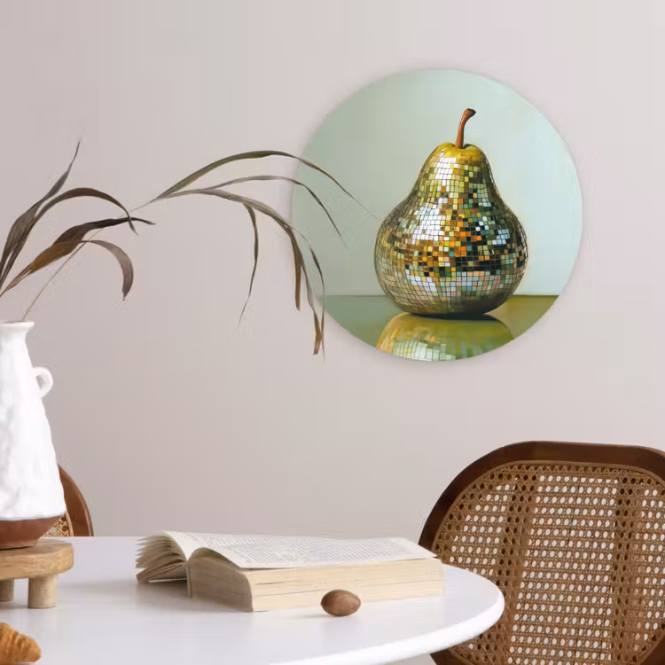 Fruit - Disco - Art - Glitter Wandcirkel plexiglas klein -sfeer4