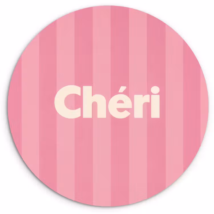 Gestreept - Roze - Chéri Wandcirkel plexiglas klein -3d