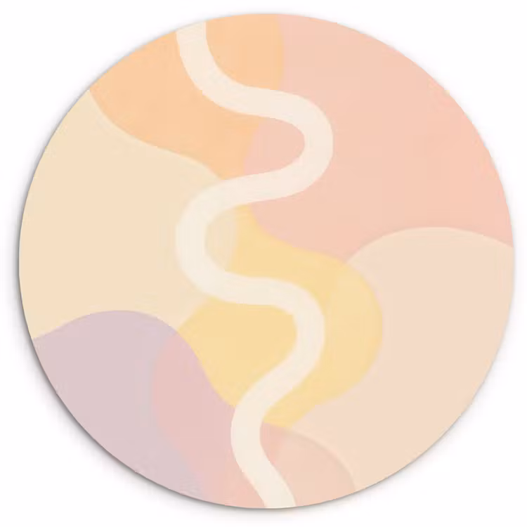 Golvende vormen - Abstract - pastel Wandcirkel plexiglas klein -3d