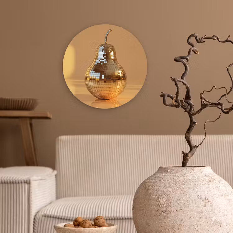 Goud - Disco - Glitter - Peer Wandcirkel plexiglas klein -sfeer1