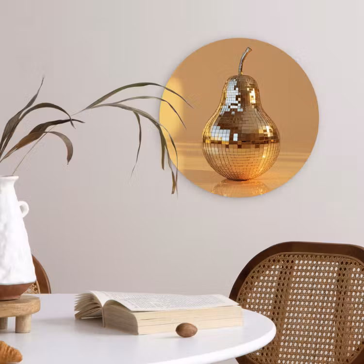 Goud - Disco - Glitter - Peer Wandcirkel plexiglas klein -sfeer4