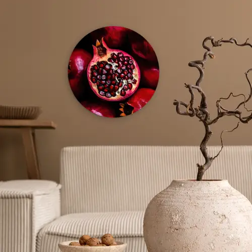 Granaatappel - Rood - Fruit Wandcirkel plexiglas klein -sfeer1