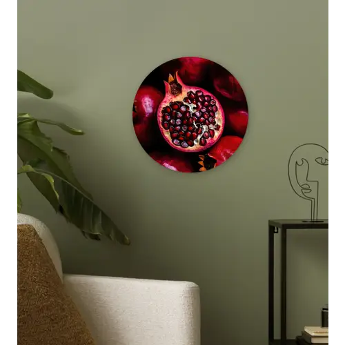 Granaatappel - Rood - Fruit Wandcirkel plexiglas klein -sfeer3