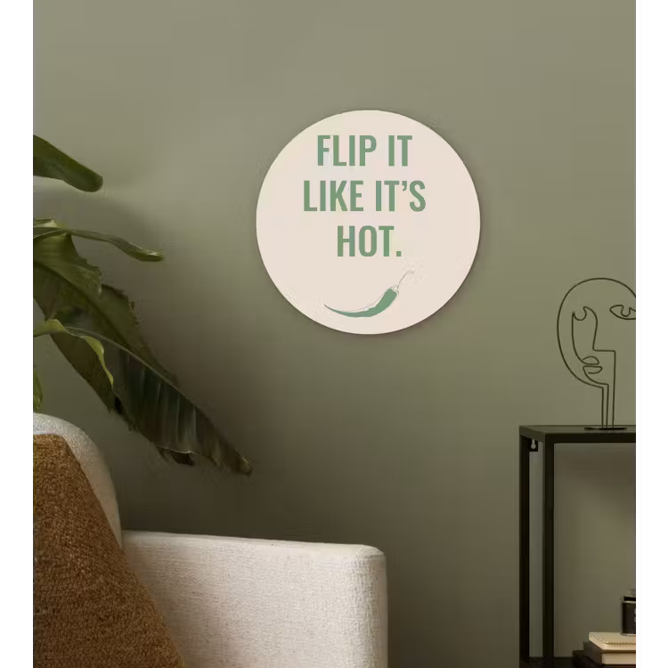 Groen - Quote - Zomer - Chilipeper Wandcirkel plexiglas klein -sfeer3