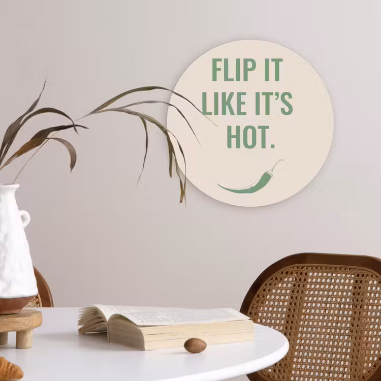 Groen - Quote - Zomer - Chilipeper Wandcirkel plexiglas klein -sfeer4