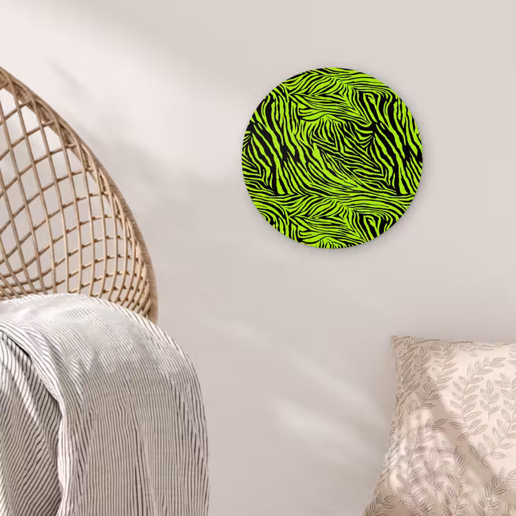 Groen - Zwart - Zebra Wandcirkel plexiglas klein 852 -sfeer5