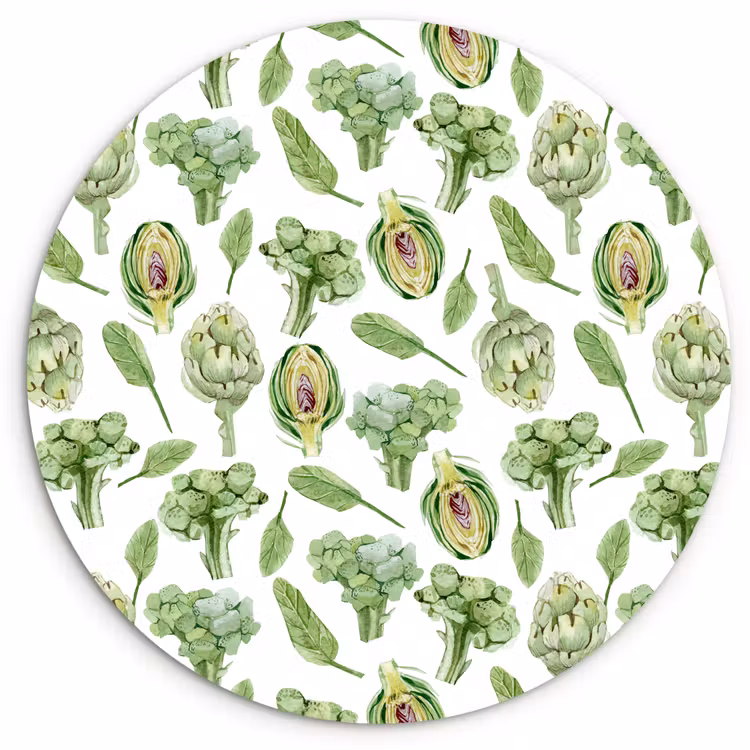 Groene - Groente - Broccoli - Artisjokken Wandcirkel plexiglas klein 852 -3d