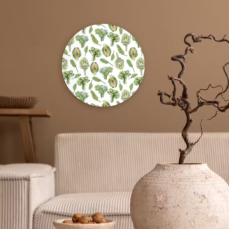Groene - Groente - Broccoli - Artisjokken Wandcirkel plexiglas klein 852 -sfeer1