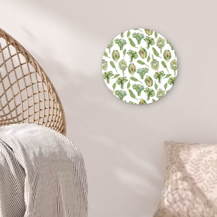Groene - Groente - Broccoli - Artisjokken Wandcirkel plexiglas klein 852 -sfeer5
