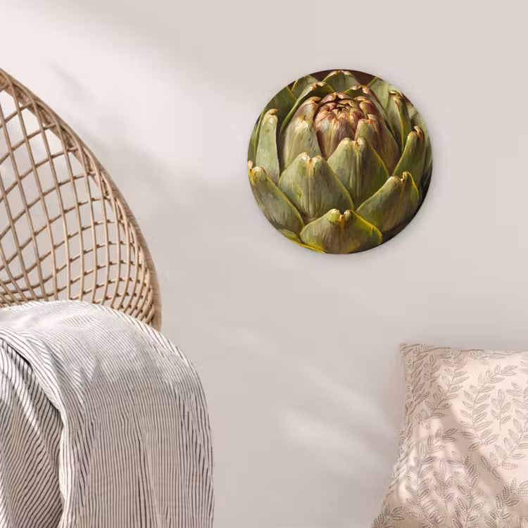 Muurcirkel glas - Groente - Artisjok - Groen - Groente - Artisjok - Groen Wandcirkel plexiglas klein