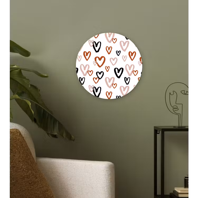 Hart - Patroon - Terracotta Wandcirkel plexiglas klein 852 -sfeer3