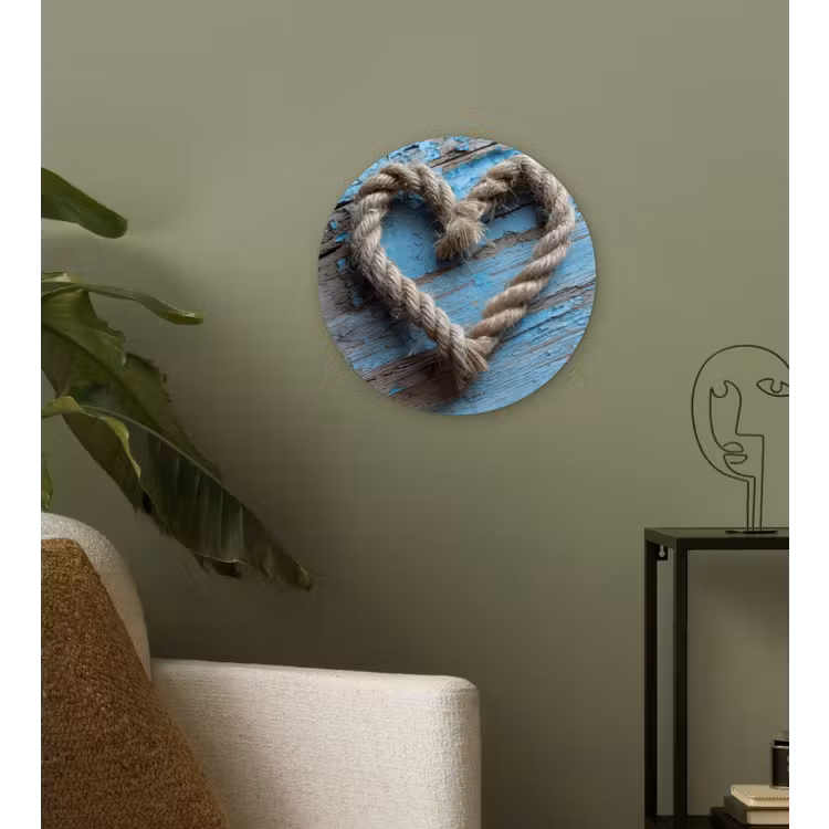 Hart - Touw - Hout - Rustiek Wandcirkel plexiglas klein -sfeer3