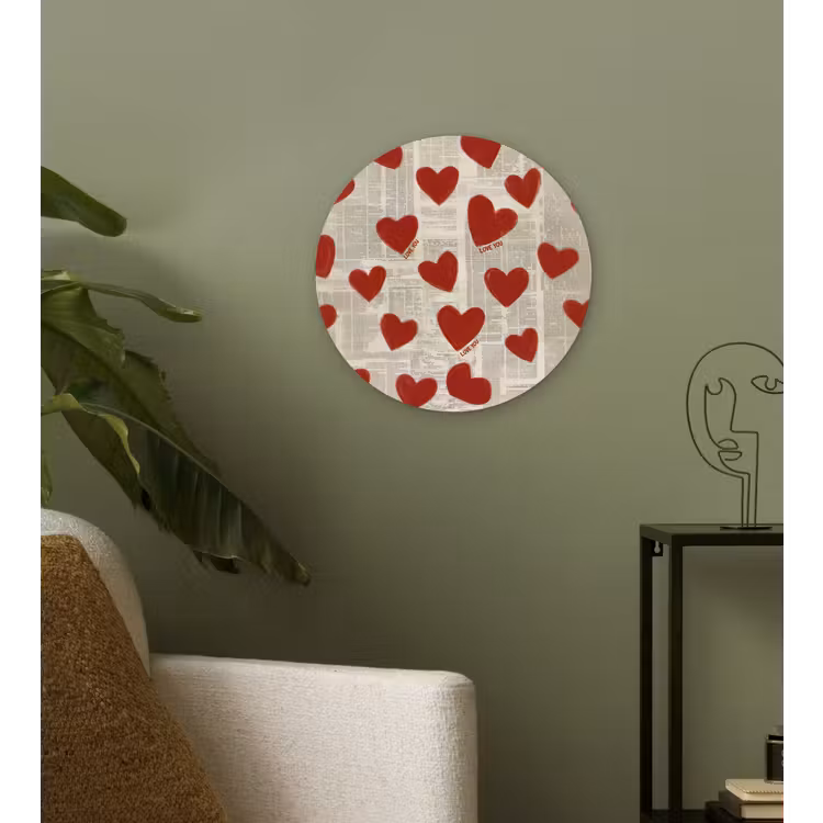 Hartjes - Krant - Loveyou Wandcirkel plexiglas klein -sfeer3