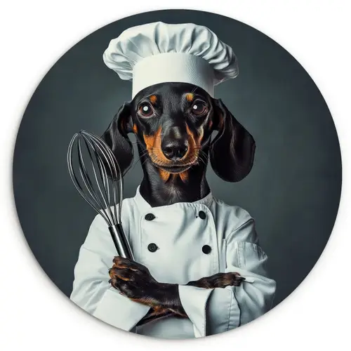 Hond - Garde - Kok Wandcirkel plexiglas klein -3d