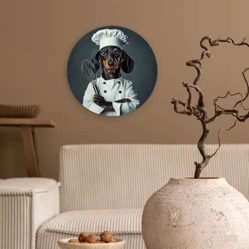 Hond - Garde - Kok Wandcirkel plexiglas klein -sfeer1