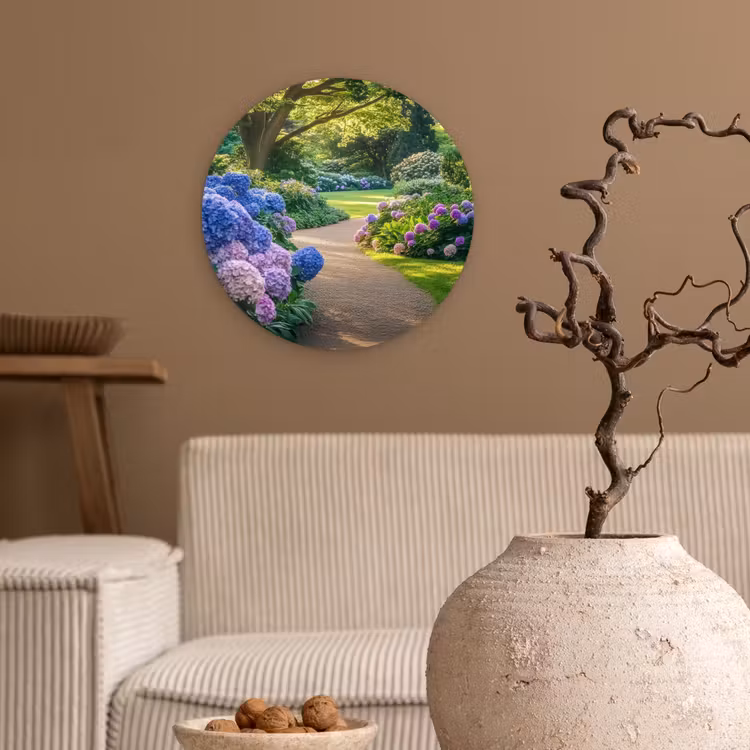 Hortensia- Park - Pad Wandcirkel plexiglas klein -sfeer1