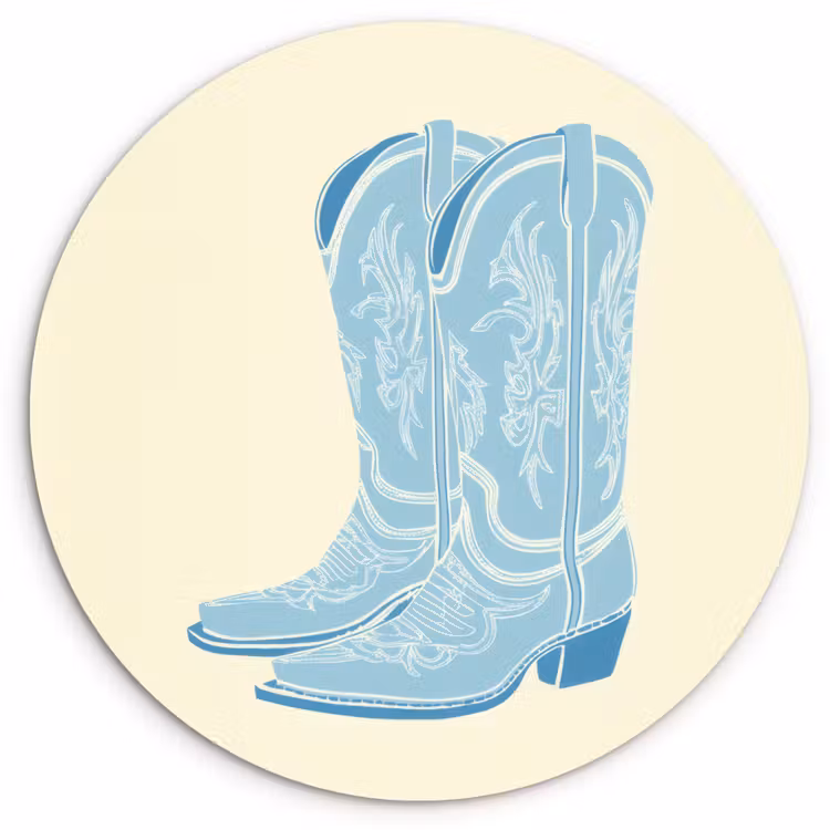 Illustratie - Cowboylaarzen - Patroon Wandcirkel plexiglas klein -3d