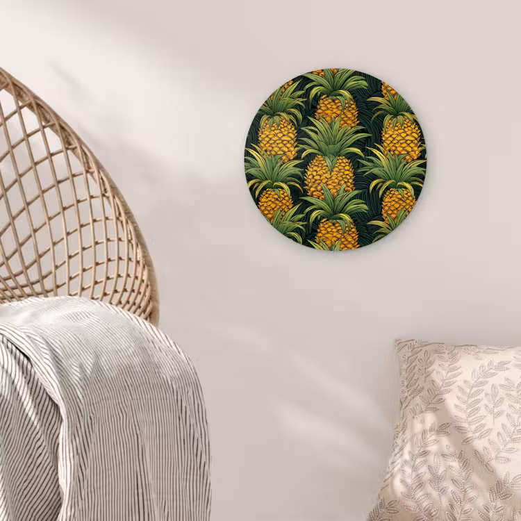 Illustratie - Patroon - Ananas Wandcirkel plexiglas klein 852 -sfeer5