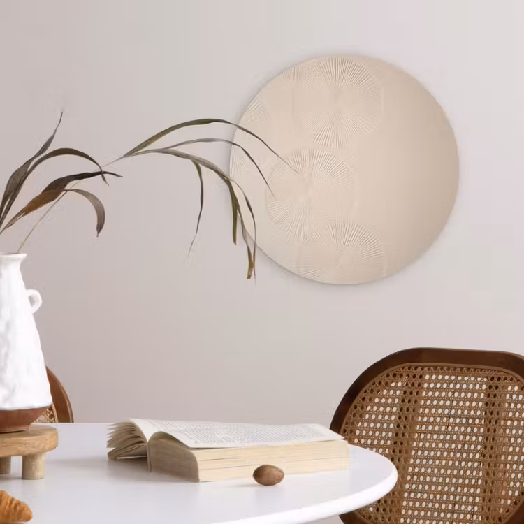Japandi - Beige - Modern Wandcirkel plexiglas klein -sfeer4