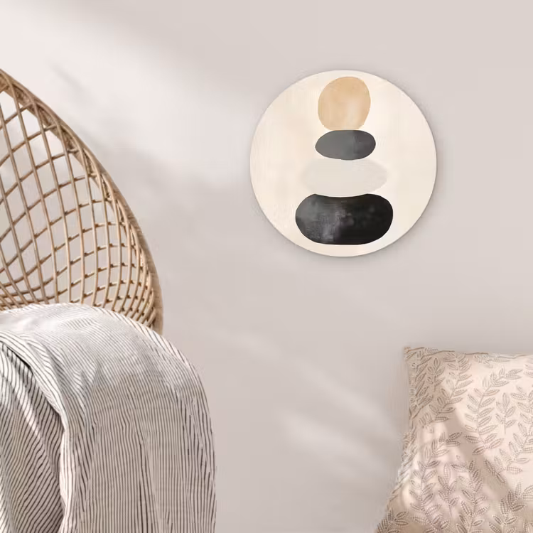 Japandi - Wabi sabi - Beige Wandcirkel plexiglas klein -sfeer5