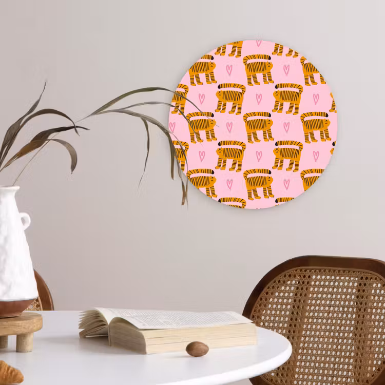 Katten - Roze - Hartjes Wandcirkel plexiglas klein 852 -sfeer4