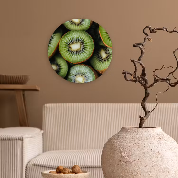 Kiwi - Fruit - Groen Wandcirkel plexiglas klein -sfeer1
