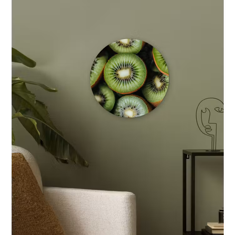 Kiwi - Fruit - Groen Wandcirkel plexiglas klein -sfeer3