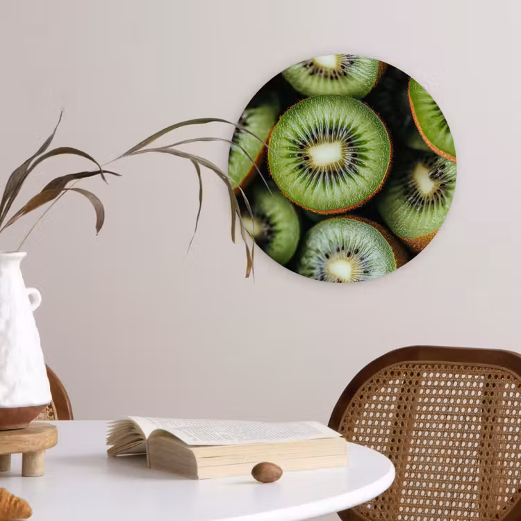 Kiwi - Fruit - Groen Wandcirkel plexiglas klein -sfeer4